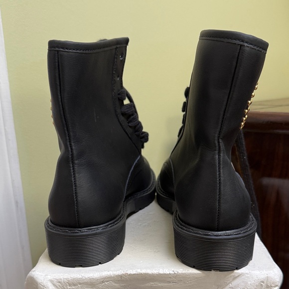 Valentino By Mario Valentino Womens Marti Leather Combat black Boots - Picture 7 of 9